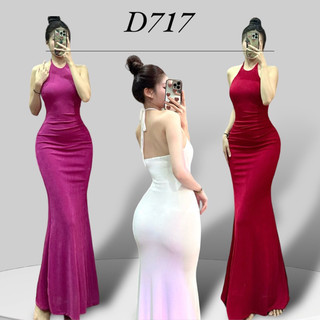 D717 - Đầm Yếm Cột Dây Nhún Eo Đuôi Cá - Ngọc Lucie