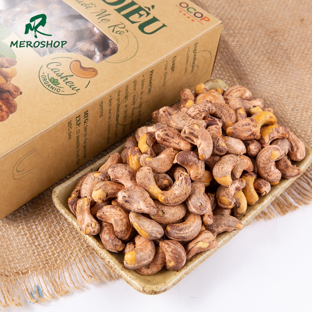 500Gr Hạt điều rang muối nguyên lụa(450-520Hat/Kg) hạt vừa. Có hồ sơ công bố, xuất hóa đơn công ty đầy đủ
