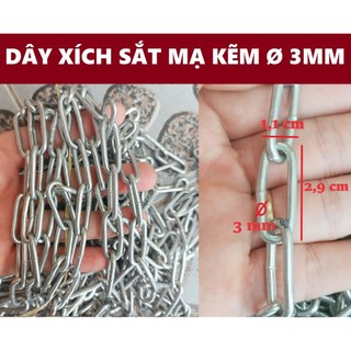 Dây xích sắt mạ kẽm [ Ø 3mm ]