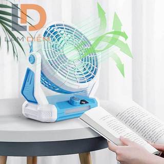 Quạt tích điện có đèn led công tắc xoay đa năng Q3