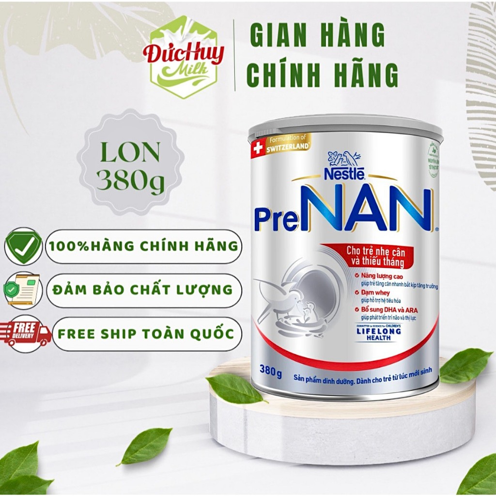 Sữa bột Nestle Pre Nan 380g Dành cho trẻ sinh non, nhẹ cân