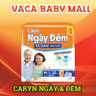 Tã bỉm dán caryn mẫu mới siêu thấm ngày và đêm size m/l10 miếng