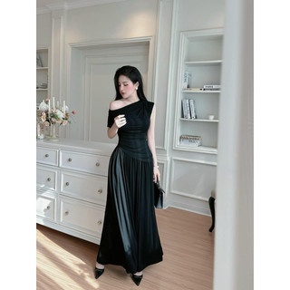 Áo Lệch Vai Xếp Dúm Hông + Chân Váy Thun Hàn Dúm Cao Cấp, Mua Cả Set Giá Ưu Đãi, Chất Thun Cotton Co Giãn Cực Mát