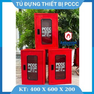 Tủ đựng thiết bị PCCC (Cuộn vòi chữa cháy, bình chữa cháy, lăng chữa cháy) bằng sắt đặt trong nhà