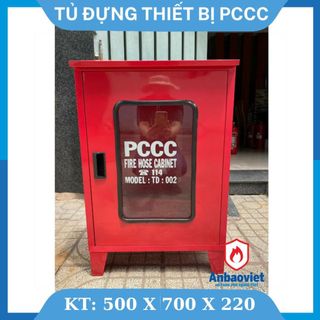 Tủ đựng thiết bị PCCC (vòi chữa cháy, lăng chữa cháy, bình chữa cháy) bằng sắt ngoài trời có máy che