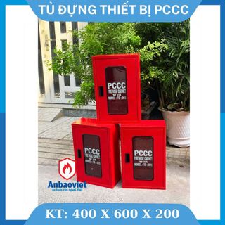 Tủ đựng thiết bị PCCC (Cuộn vòi chữa cháy, bình chữa cháy, lăng chữa cháy) bằng sắt đặt trong nhà