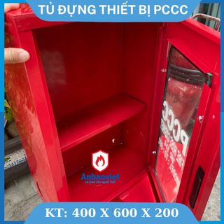Tủ đựng thiết bị PCCC (Cuộn vòi chữa cháy, bình chữa cháy, lăng chữa cháy) bằng sắt đặt trong nhà