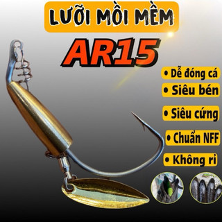 Lưỡi mồi mềm ar15 chì đồng, lưỡi móc mồi mềm nff câu lure cá lóc, lưỡi câu cá lóc, cá chẽm. lưỡi ar15, lưỡi chì đồng