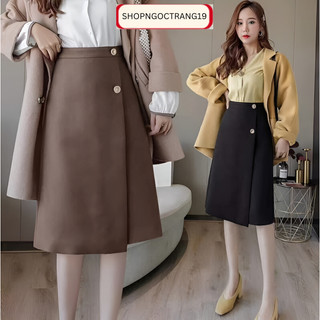 Chân Váy Chữ A 60cm Phối Tà Chéo