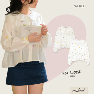 Áo sơ mi dài tay thêu hoa naked by v - hoa blouse
