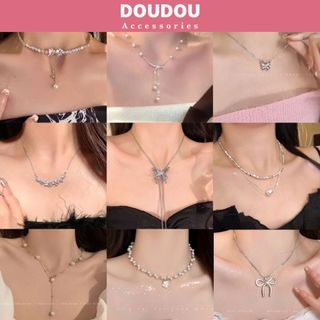 Vòng cổ Doudou Dây chuyền nữ Choker đính đá đi tiệc cá tính sang trọng phong cách Âu Mỹ XL006