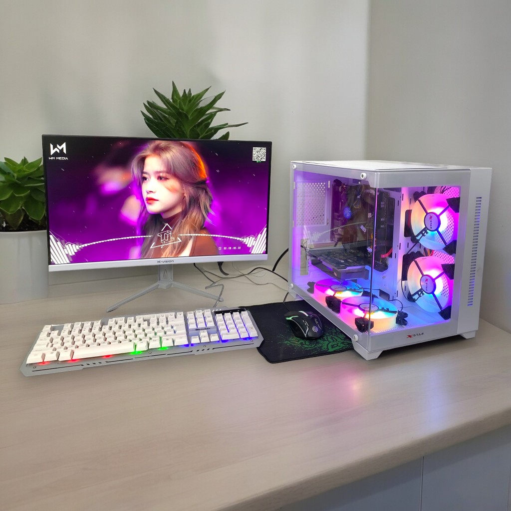 Bộ Máy Tính Vỏ Bể Cá Gaming Cao Cấp Core i5 i7, Ram 8G, SSD 256Gb VGA 730 Chiến Mượt Game Online Fif