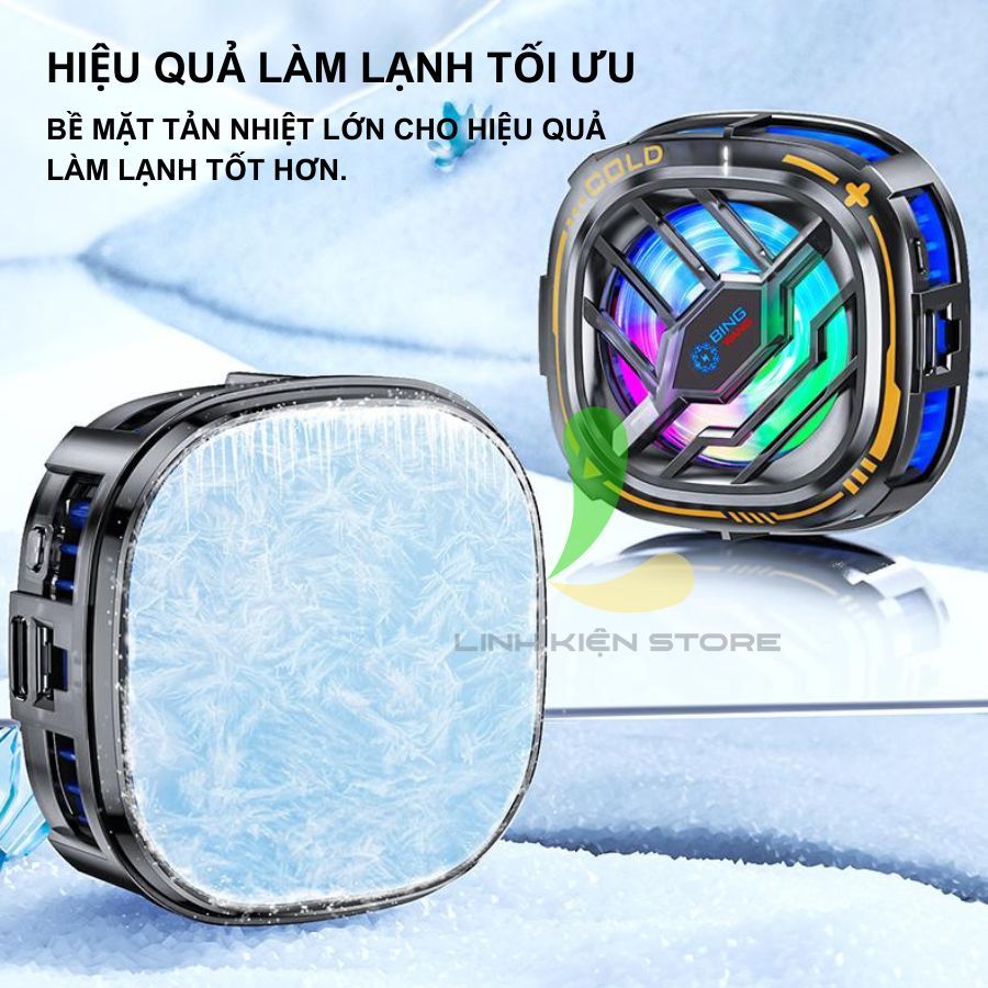 Quạt tản nhiệt điện thoại HOSAN X76 / X76A / X76A Pro có đèn Led RGB màn hình hiển thị nhiệt độ | BigBuy360 - bigbuy360.vn