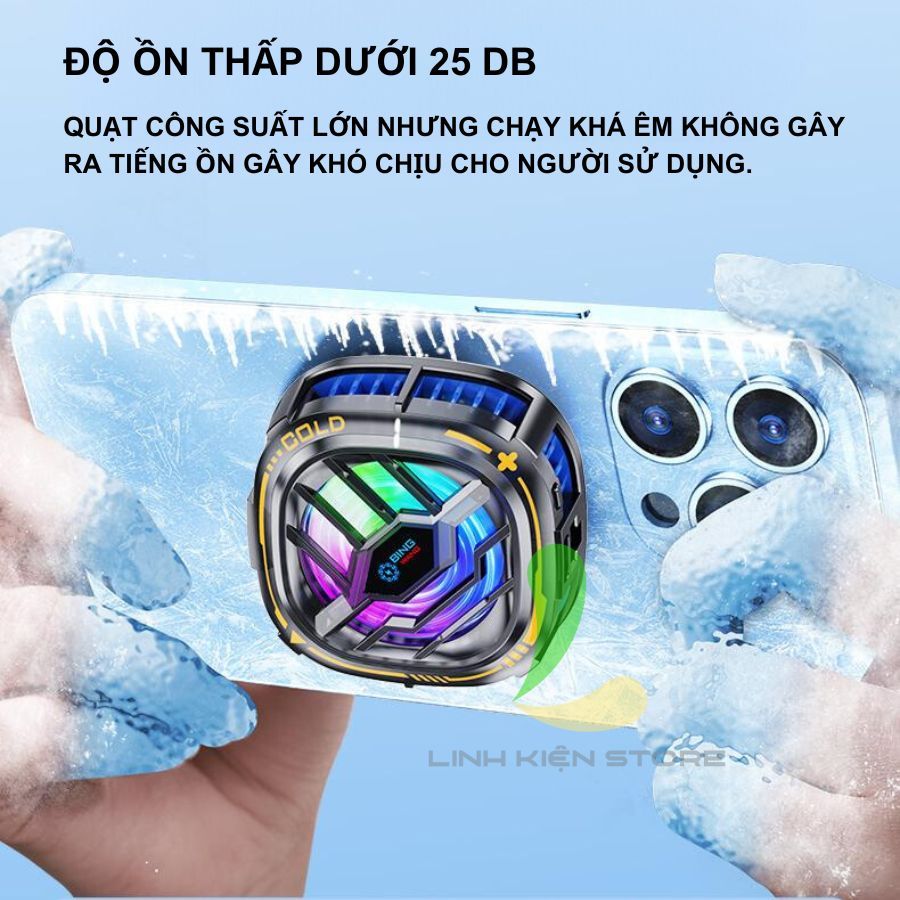Quạt tản nhiệt điện thoại HOSAN X76 / X76A / X76A Pro có đèn Led RGB màn hình hiển thị nhiệt độ | BigBuy360 - bigbuy360.vn