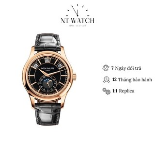 Đồng hồ cơ nam Watch Patek Philippe Nautilus 5205R-010 mặt số lịch tuần trăng kính Sapphire chống xước dây da cao cấp