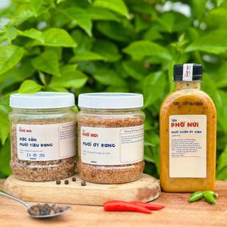 Combo muối tiêu rang + muối chấm ớt xiêm + muối ớt rang - tiệm phố núi