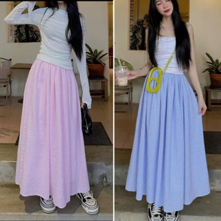 Chân váy chữ A kẻ caro dáng dài - Chân váy midi xoè dễ mix đồ