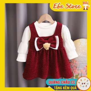 Váy bé gái, đầm bé gái từ 8-20kg, chất nhung v00007, ebestore