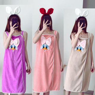 Khăn tắm to lớn dày dạng váy, bộ khan tăm nữ cao cấp dễ thương chất vải nhung san hô siêu mềm, thấm hút tốt KT 140x100cm