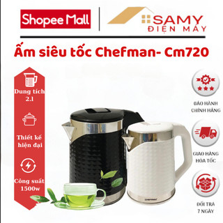 Ấm siêu tốc Chefman dung tích 2 Lít công suất 1500W đun sôi siêu nhanh chống cháy nổ quá tải