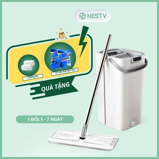 Bộ Cây Lau Nhà Tự Vắt Thông Minh MOPScratch HÌNH CHỮ NHẬT Tặng 2 Bông Lau Chổi Lau Nhà Tự Vắt Bộ Lau Nhà 360 Độ