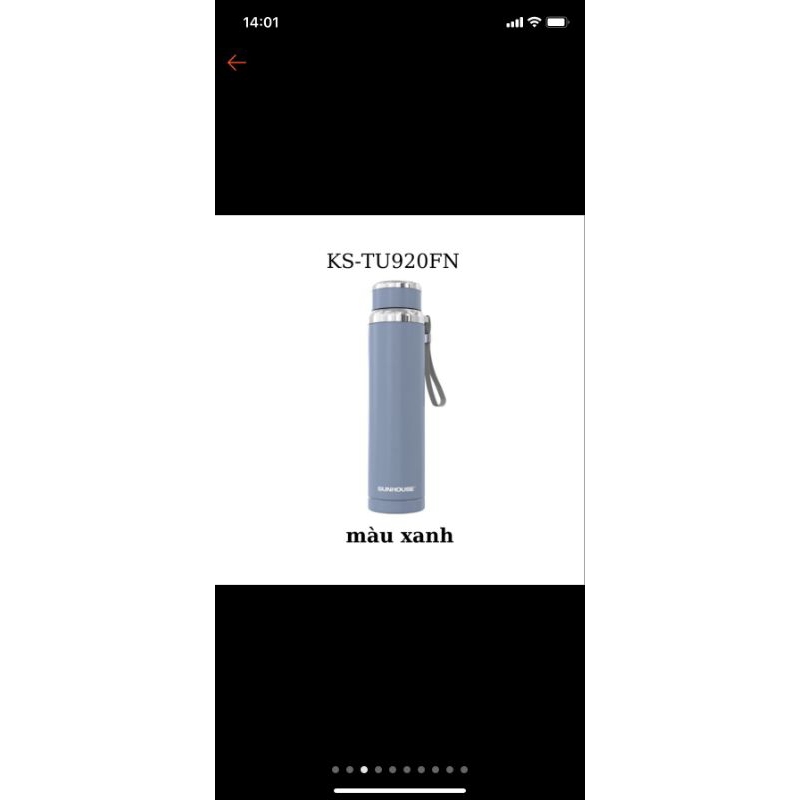 BÌNH GIỬ NHIỆT 2 LÓP SUNHOUSE 920ML