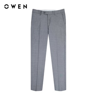Owen - quần tây carrot fit qcat231722 màu ghi chất liệu rayon - polyester - spandex