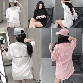 Áo phông CK mặt trước chữ thêu, mặt sau chữ dập nổi
