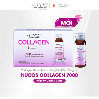 Combo 3 hộp Collagen thủy phân chống lão hóa trắng da Nucos Collagen 7000 hộp 10 chai x 30 ml