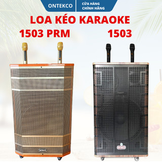 Loa karaoke ONTEKCO 1503/1503 Promax bluetooth 2 mic chất lượng, loa bass 40 hát karaoke ngoài trời