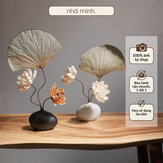  Lọ Hoa Sen Gồm Lọ Gốm Và Set Hoa Lọ Hoa Để Bàn Trang Trí Lọ Hoa Decor Nhà Cửa Phòng Khách Góc An 