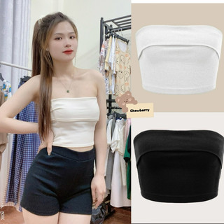 Áo Ống Croptop Trơn Quây Ngang Chất Thun Tăm Basic