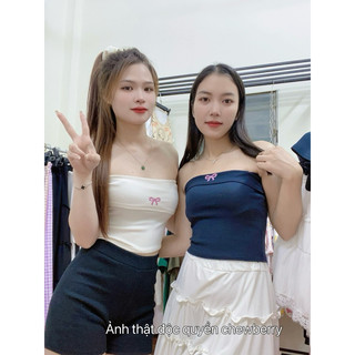 Áo Ống Croptop Trơn Quây Ngang Chất Thun Tăm Basic