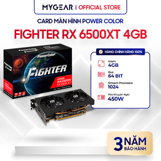 Card màn hình - vga powercolor fighter amd radeon™ rx 6500 xt 4gb gddr6 bảo hành 36 tháng chính hãng