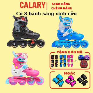 Giày Trượt Patin  Flying Eagle L6 Lumos - Bánh Full Phát Sáng, Tăng Chỉnh 3 Size Cho Bé,Tặng Kèm Bảo Hộ Tay Chân