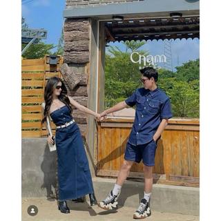 🍒 đầm jean chỉ nổi cúp ngực xẻ + belt - xanh đậm 🔥𝐇𝐨𝐚̉ 𝐓𝐨̂́𝐜🔥 𝐌𝐄𝐎𝐈𝐍𝐃𝐀𝐇𝐎𝐔𝐒𝐄