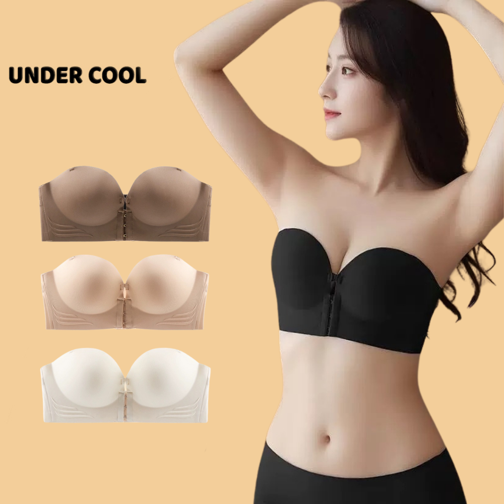 Áo Lót Nữ Đúc Su Cài Trước Quây Ngang UNDERCOOL Cup Ngang Đệm Dày Siêu Nâng Đẩy Màu Đen Trắng Be Nâu AL21