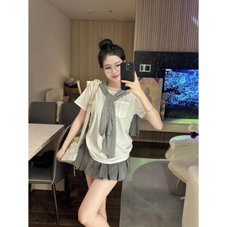 Set áo vạt thuỷ thủ mix chân váy ly bt