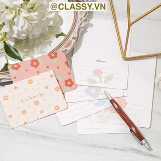 Thiệp Cổ điển Vintage  Classy in họa tiết hoa nhí giấy art sang trọng kèm phong bì giấy kraft nâu Q724