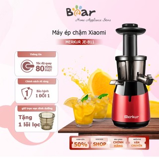 Máy ép chậm Xiaomi Merkur JE-B11 THẾ HỆ MỚI, Máy ép trái cây rau củ tốc độ chậm lọc sạch bã tới 99%, giữ trọn dưỡng chất