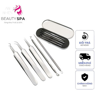Bộ Dụng Cụ Lấy Mụn 5 cái, Giúp Lấy Mụn Đầu Đen Và Các Loại Mụn Khác hộp sắt