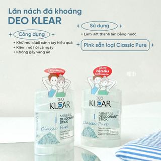 [GIAO MÙI NGẪU NHIÊN] Lăn khử mùi đá khoáng DEO KLEAR Thái Lan