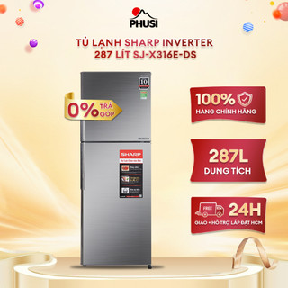 Sj-x316e-ds - tủ lạnh sharp inverter 287 lít sj-x316e-ds