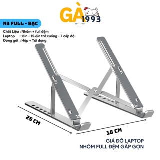 Giá đỡ LAPTOP, MACBOOK, IPAD bằng nhôm có thể điều chỉnh được độ cao, đế tản nhiệt kê laptop nhôm - BCD