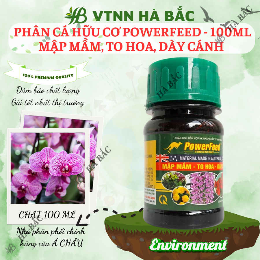 Phân Cá Hữu Cơ Powerfeed - 100ML Mập Mầm, To Hoa, Dày Cánh