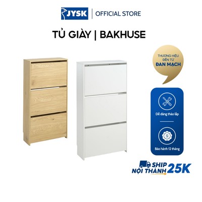 Tủ giày | JYSK Bakhuse | gỗ công nghiệp | trắng/sồi | nhiều kích thước