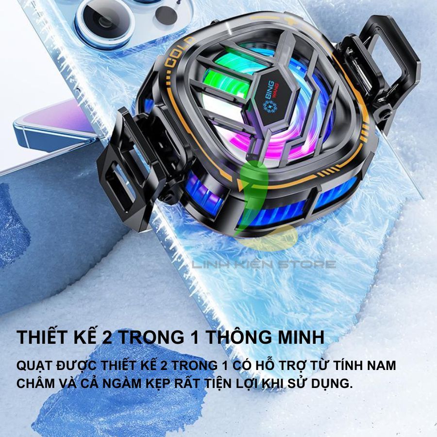 Quạt tản nhiệt điện thoại HOSAN X76 / X76A / X76A Pro có đèn Led RGB màn hình hiển thị nhiệt độ | BigBuy360 - bigbuy360.vn