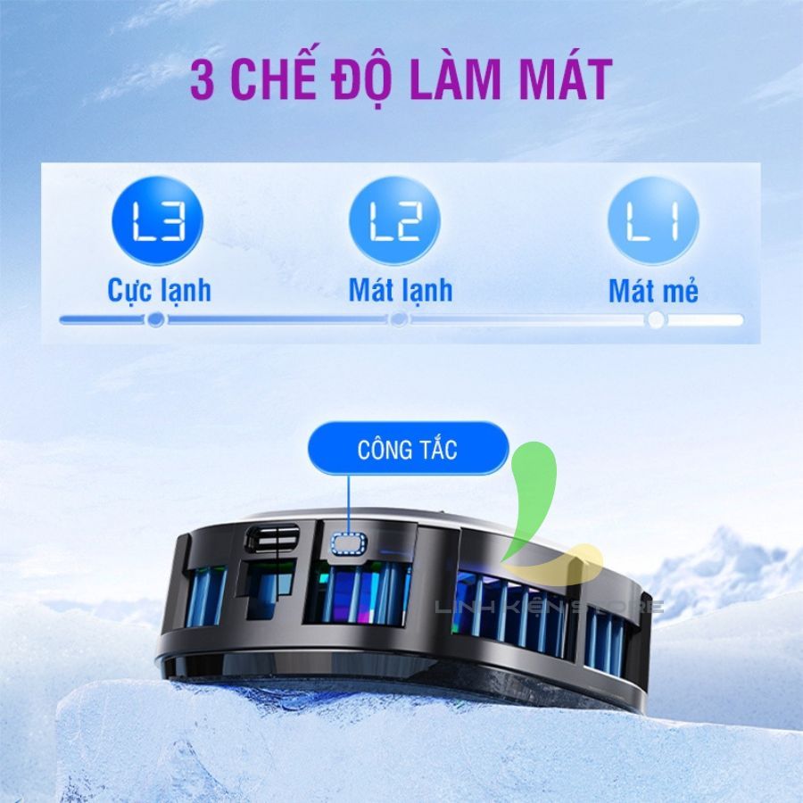 Quạt tản nhiệt điện thoại HOSAN X76 / X76A / X76A Pro có đèn Led RGB màn hình hiển thị nhiệt độ | BigBuy360 - bigbuy360.vn