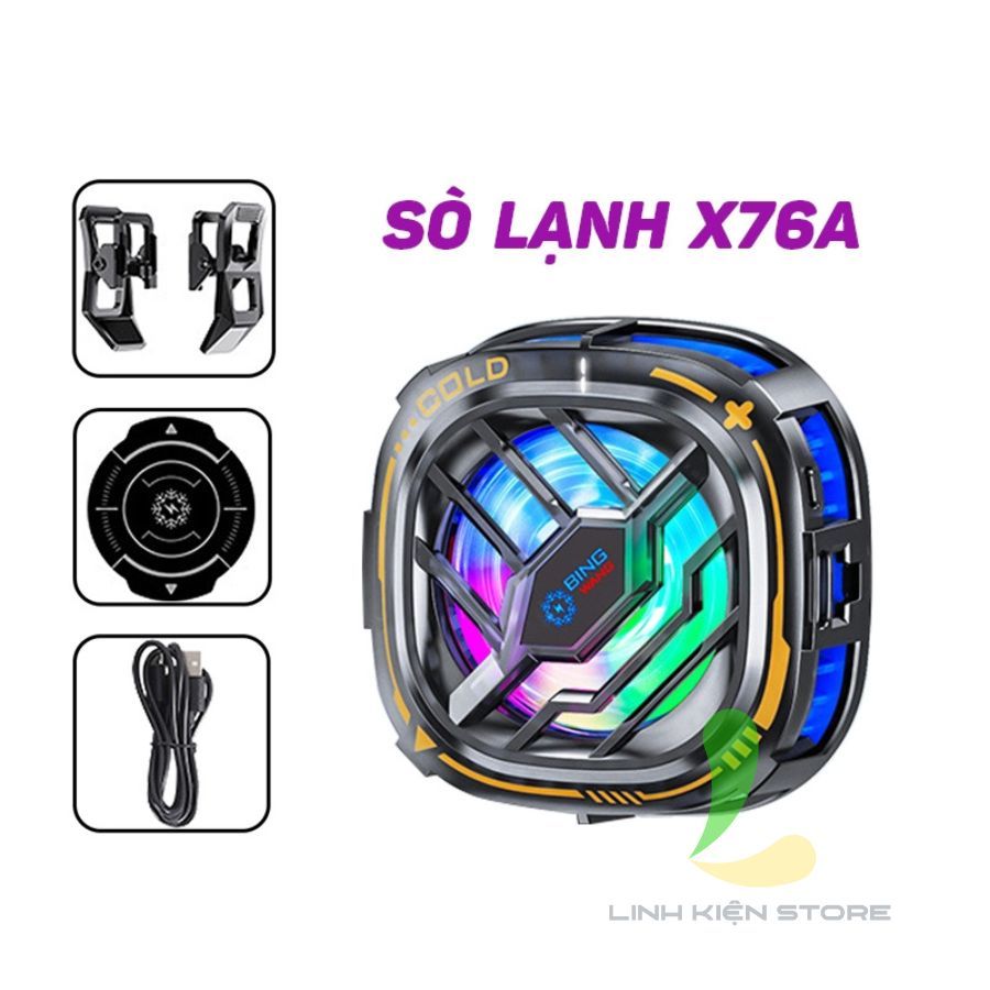 Quạt tản nhiệt điện thoại HOSAN X76 / X76A / X76A Pro có đèn Led RGB màn hình hiển thị nhiệt độ | BigBuy360 - bigbuy360.vn