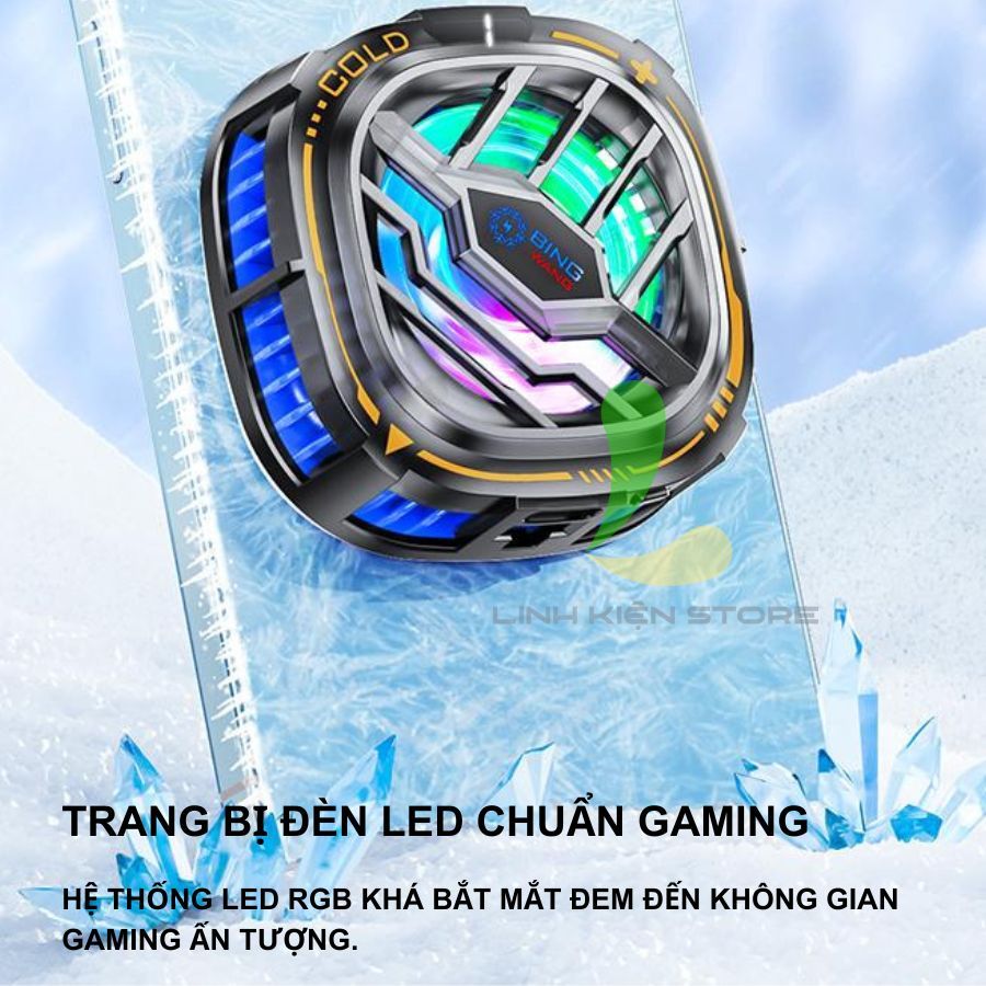 Quạt tản nhiệt điện thoại HOSAN X76 / X76A / X76A Pro có đèn Led RGB màn hình hiển thị nhiệt độ | BigBuy360 - bigbuy360.vn